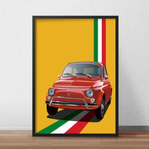 Fiat 500 Car Poster